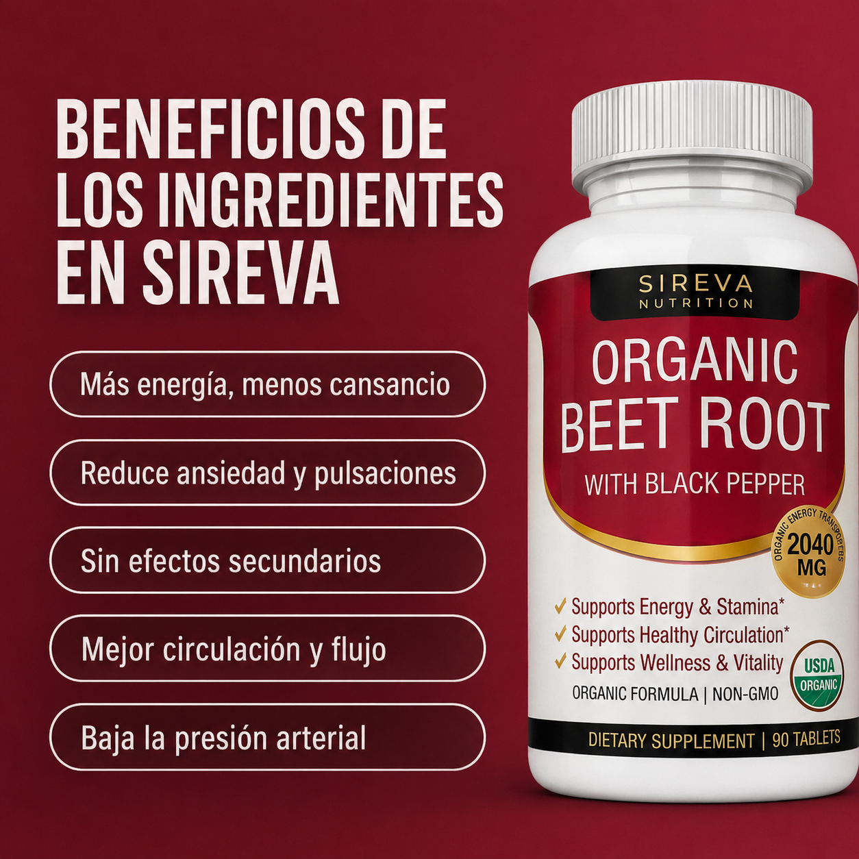 SIREVA ™ Suplemento Circulatorio con Remolacha